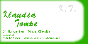 klaudia tompe business card