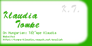 klaudia tompe business card